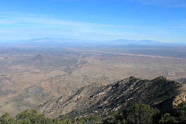 Towards Tucson from the Coyote Mountains Highpoint