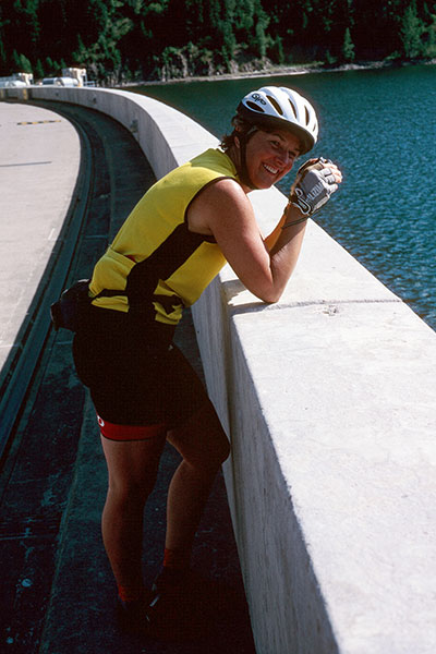 Linda on the Hungry Horse Dam