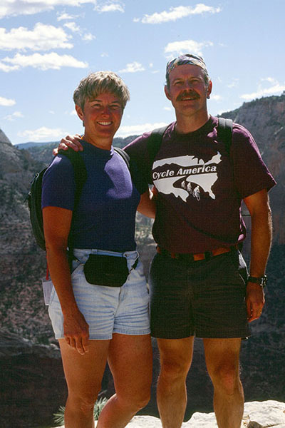 Linda and Paul on Angels Landing summit