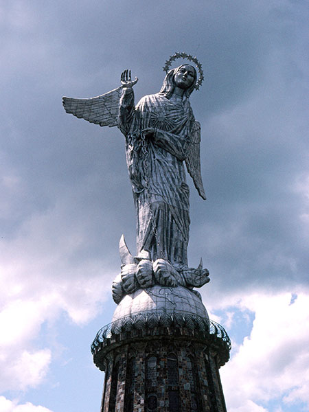 The Virgen de El Panecillo stands above the historic center of Quito