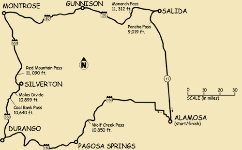 Ride the Rockies 2002 Route