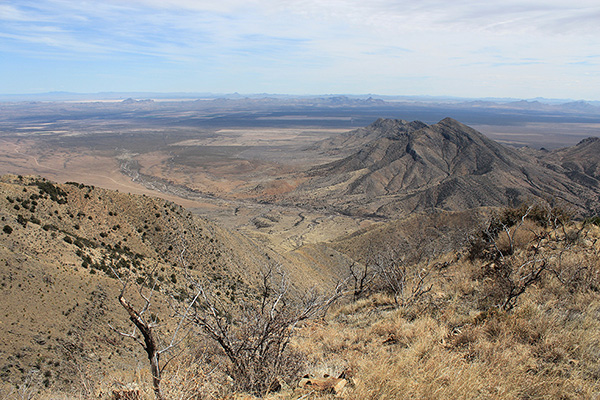 Wood Canyon and Dunn Springs Mountain from the south summit of Wood Mountain