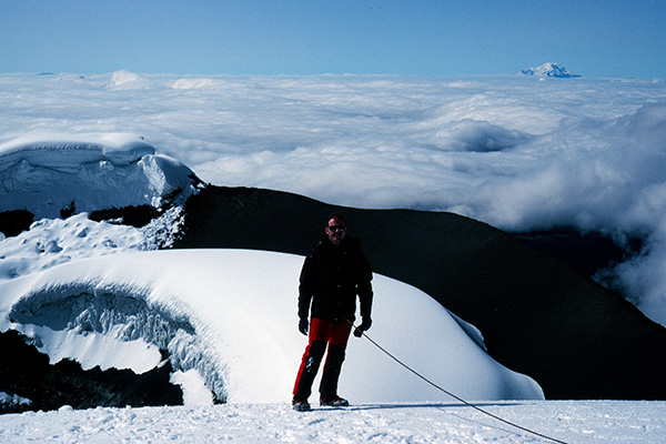 Paul on the summit of Cotopaxi, Ecuador (January 1992)