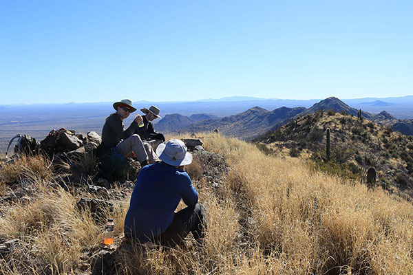 Matthias, Michael, and Scott relaxing on the Horse Peak summit