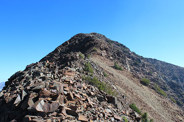 Approaching the summit of Red Mountain on good footing