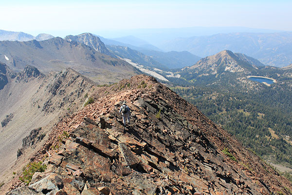 Larry descending the south ridge of Red Mountain