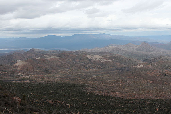 Aztec Peak, the Sierra Ancha highpoint, to the north